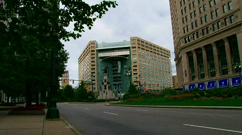 Downtown Detroit  Stock Footage 528243