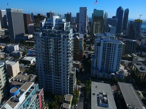 Downtown Drone City 4K Stock Footage 73092997