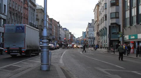 Downtown Dublin street Stock Footage 44886243