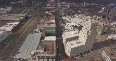 Downtown Durham, NC Aerial Stock Footage 62394576