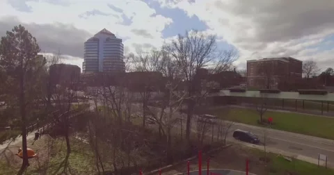 Downtown Durham, NC Aerial Stock Footage 62394978