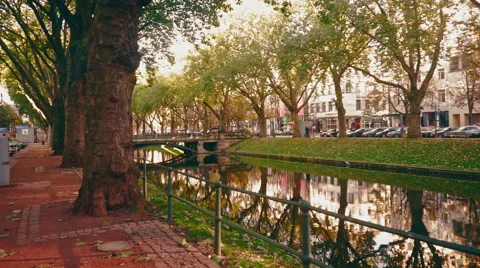 Downtown of Düsseldorf Germany Stock Footage 56130197