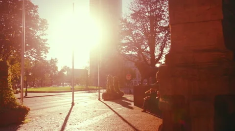 Downtown of Düsseldorf Germany Stock Footage 56132224