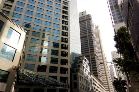 Downtown evening Stock Photos