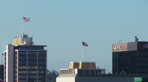 Downtown Flags HD Stock Footage 481590