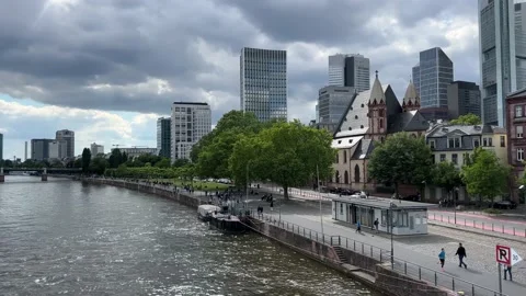 Downtown Frankfurt Germany Stock Footage 198216542