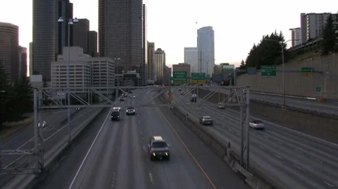 Downtown Freeway Stock Footage 7907618