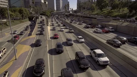 Downtown Freeway Rush Hour Traffic Jam Stock Footage 92280983