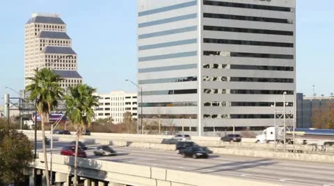 Downtown freeway traffic 3 Stock-Footage 21880788