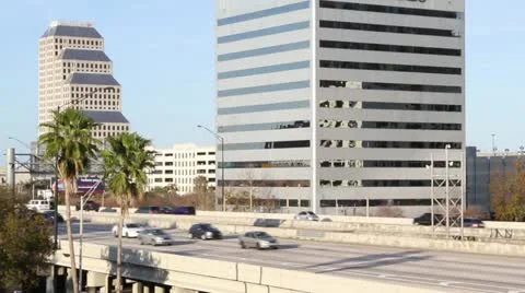 Downtown freeway traffic Video stock 21880740