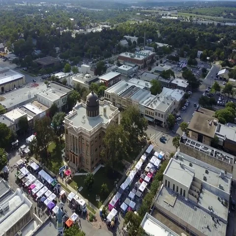 Downtown Georgetown, Texas Orbit Stock Footage 69500365