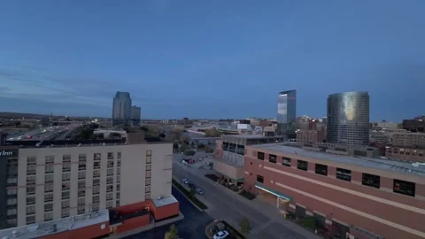 Downtown Grand Rapids Evening Stock Footage 289686418