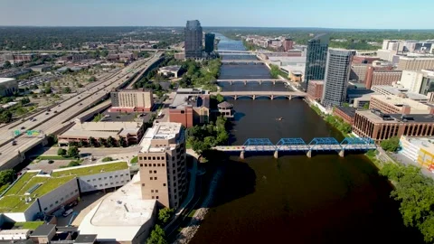 Downtown Grand Rapids is second largest metropolitan area in entire Michiga.. Stock Footage 282911173