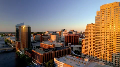 Downtown Grand Rapids under twilight is second largest metropolitan area in.. Stock Footage 308129020