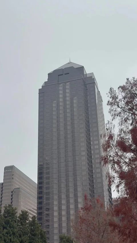 Downtown High Rise Skyscraper on an Overcast Day Stock Footage 344596571