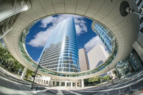 Downtown Houston Sky Walk Stock Photos