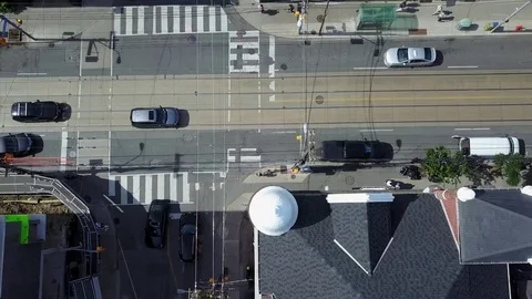 Downtown intersection Stock Footage 83184768