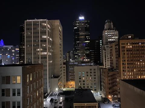 Downtown KC at Night Stock Photos