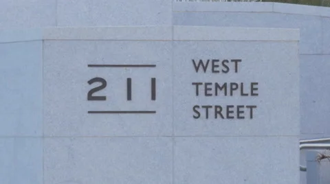 Downtown LA 16 211 West Temple ST TRT 00.10 4K 40593 Stock Footage 54263322