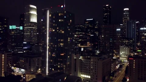 Downtown LA Night 2 Stock Footage 242288234