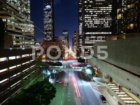 Downtown la night Stock Photos