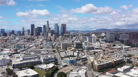 Downtown LA Right to Left Stock Footage 133466976