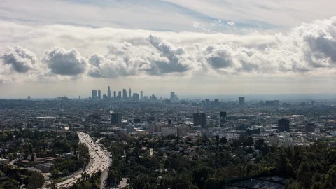 Downtown LA Rush Hour TIMELAPSE - traffic cityscape Video stock 87670764