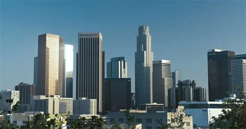 Downtown LA Skyline 2015 Stock Footage