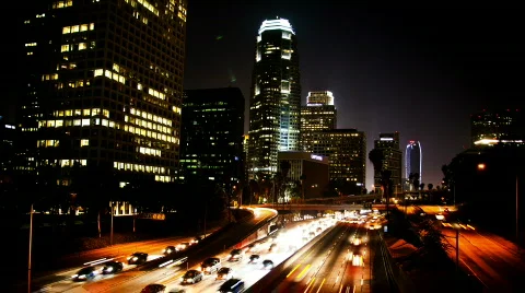 Downtown LA Timelapse (30)fps Stock Footage 763784