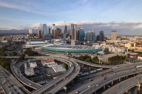 Downtown LA Timelapse Video stock 219524593