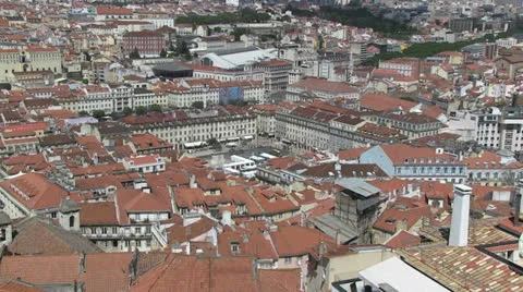 Downtown Lisbon Stock Footage 24848724