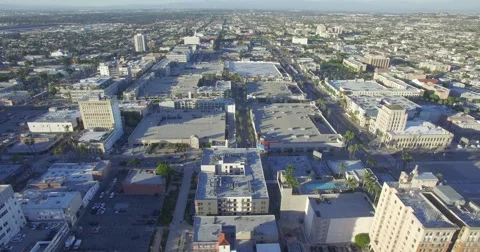 Downtown long beach drone Stock Footage 63394702