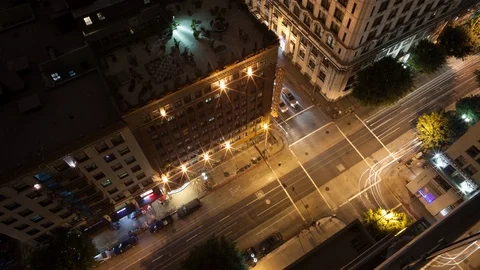 Downtown Los Angeles Busy Intersection Timelapse 4k Video stock 98908452
