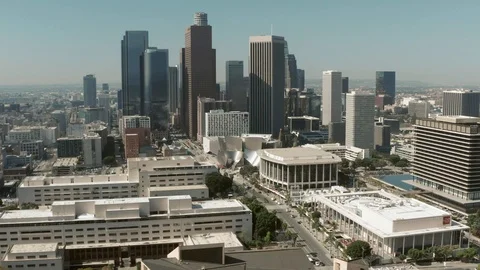 Downtown Los Angeles Drone Establishing Wide, Day, 4K, Log Stock Footage