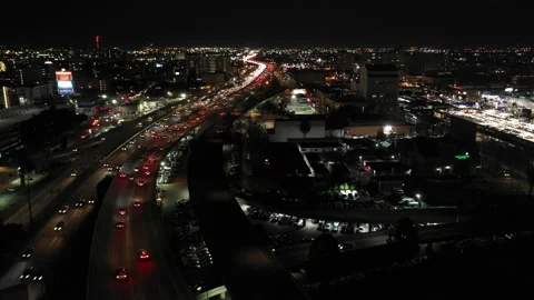 Downtown Los Angeles freeway Stock Footage 154017566