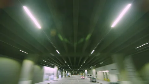 Downtown Los Angeles Hyper Lapse Under Bridge 4k Stock Footage 154209537