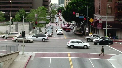 Downtown Los Angeles Intersection Stock Footage 376968