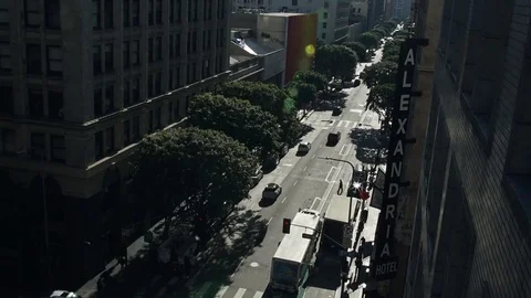 Downtown Los Angeles Street Afternoon Stock Footage