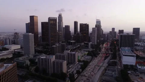Downtown Los Angeles Sunset Hyperlapse Stock Footage 130227978