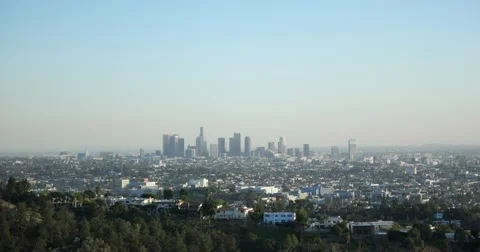 Downtown Los Angeles Time Lapse 4k Day Sunset to Night  24p 4096x2160 Stock Footage 45898197