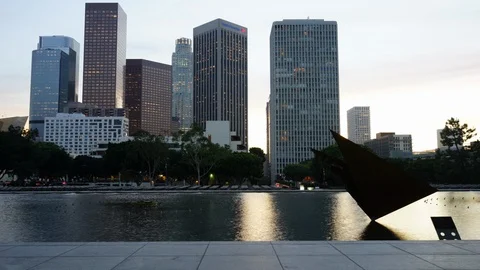 Downtown Los Angeles Timelapse at DWP Stock Footage