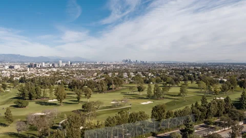 Downtown Los Angeles Wide Aerial From Century City Stock Footage
