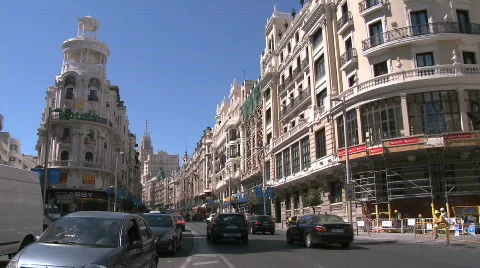 Downtown Madrid Stock Footage 589812
