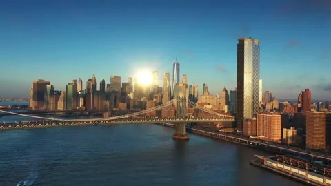Downtown Manhattan from Air Stock Footage 171242136