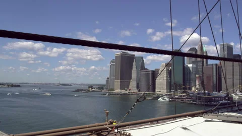Downtown Manhattan From The brooklyn Bridge Stock Footage 243631308