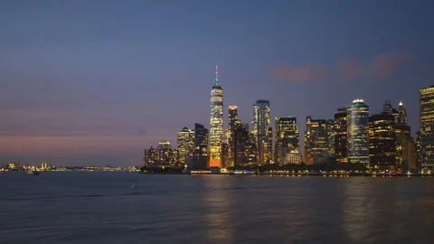 Downtown Manhattan Ferry Hyperlapse Fast Stock Footage 239878108