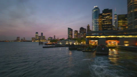 Downtown Manhattan Ferry Hyperlapse Stock Footage 239876158