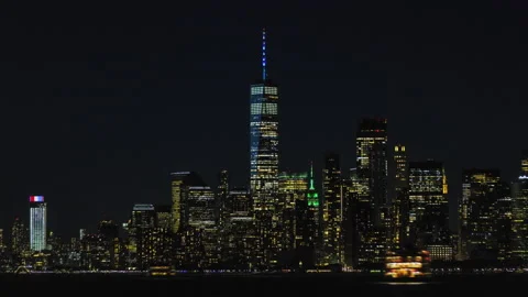 Downtown Manhattan Night Hyperlapse Stock Footage 195071690
