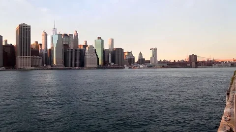 Downtown Manhattan pan Stock Footage 69838812