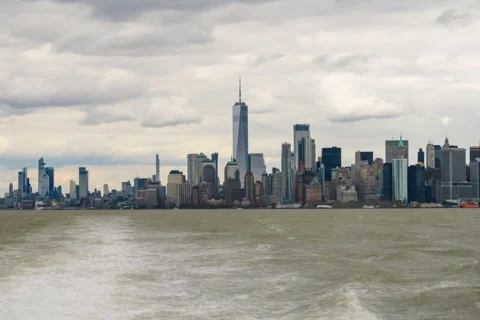 Downtown Manhattan Sail-by Hyperlapse Stock Footage 190081640